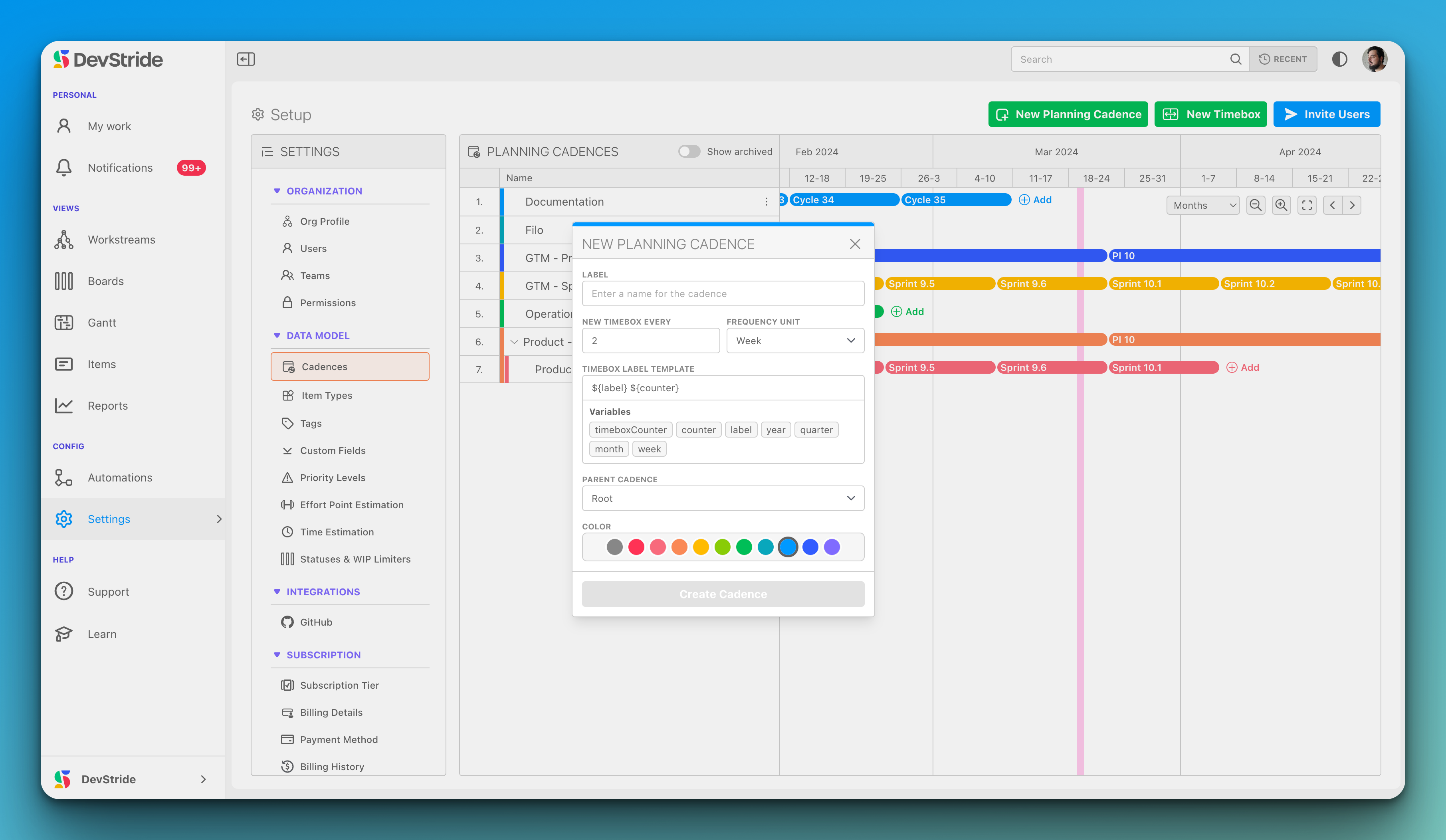 New planning cadence